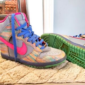 Nike dunk sky pink, purple, green